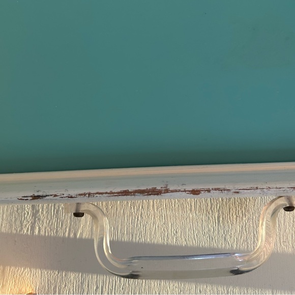 Vintage J. Jensen Foil Art Glass and Wood Tray - Picture 13 of 14